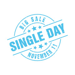 Vector Big Sale for Single Day November 11 stamp 