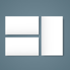 Blank Empty Sheet Business Mock Up White Page Card Set Paper Banner Flyer