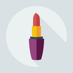 Flat modern design with shadow icons lipstick