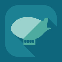 Flat modern design with shadow icon airship