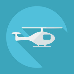 Flat modern design with shadow icon helicopter