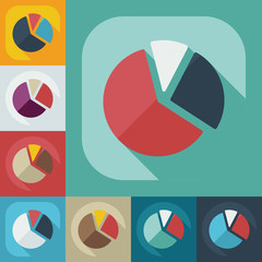 Flat modern design with shadow icons business graph