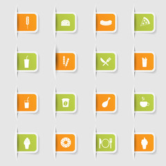 Set, a collection of unique paper stickers fast food