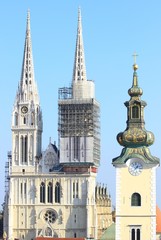 Fototapeta na wymiar Zagreb bell towers