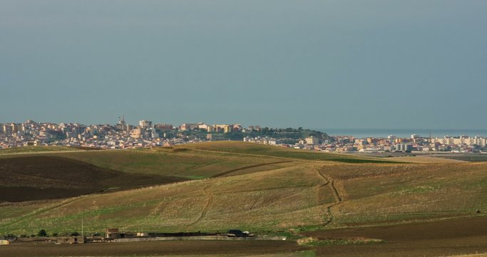 4K, Timelapse, Very long pan from Agrigento to Licata, Sicily