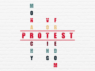 Political concept: Protest in Crossword Puzzle