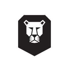 Lion head - vector sign concept illustration. Lion head logo. Wild lion head graphic illustration. Design element.
