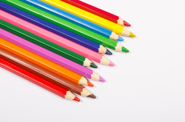 Colorful pencil crayons. Back to school