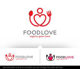 Food Love Logo Template Vector Design 