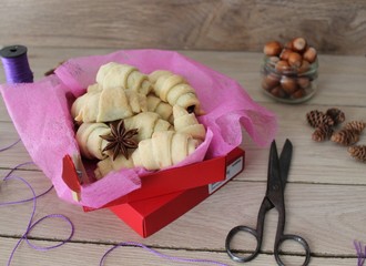 Breakfast with homemade cookies, bagels