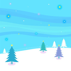 Winter forest with starlight