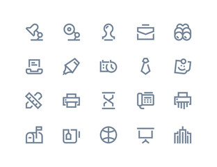 Business and office icons. Line series