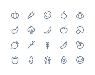 Vegetable icons. Line series