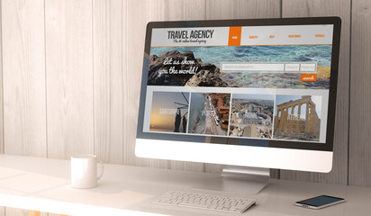 desktop computer travel agency