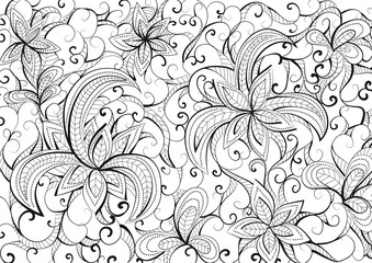 Floral  sketchy doodles decorative.