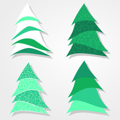 Vector set of stylized Christmas tree.