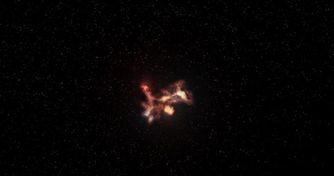 Flying Through Nebula in Space Full 4k Animation