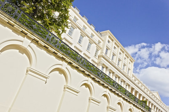 View of Carlton House Terrace (Institute of Contemporary Arts) designed by John Nash in an Italianate style, the Mall, London, England