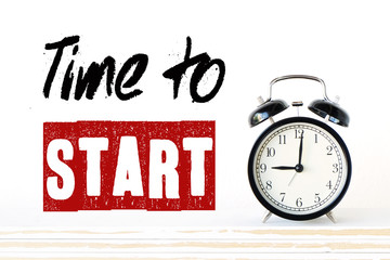 Time to start motivation words and alarm clock