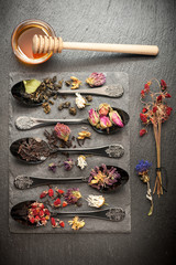 Dried herbs, flowers  and fragrant teas