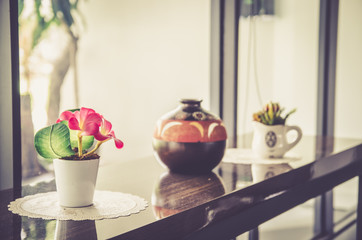Flowers in flowerpots