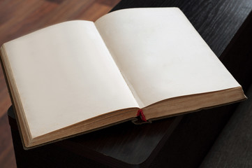 Open vintage notepad close up