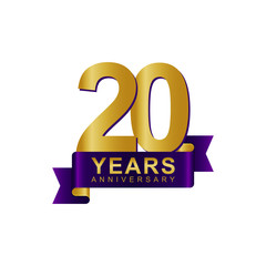 Anniversary Logo Dark Purple Gold 20