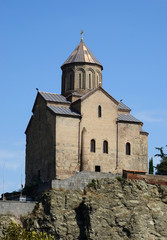 Fototapeta na wymiar Metekhi Church of Assumption in Tbilisi,Georgia