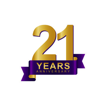 Anniversary Logo Dark Purple Gold 21