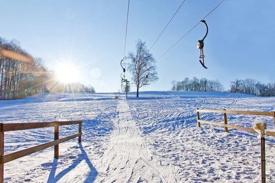 Skifahren auf der schwäbischen Alb in der Nähe von Schopfloch