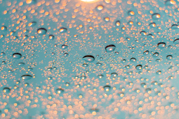 Abstract background, Blur water drops and light on glass backgro