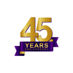 Anniversary Logo Dark Purple Gold 45