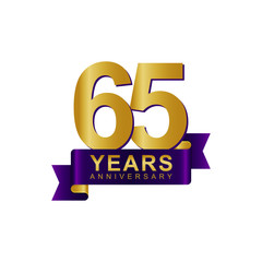 Anniversary Logo Dark Purple Gold 65
