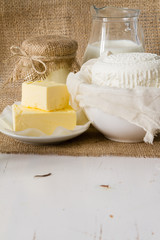 Selection of dairy products
