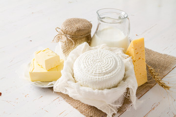 Selection of dairy products