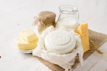 Cercles muraux Produits laitiers Selection of dairy products