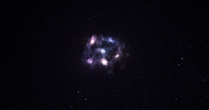 3d Flying Through Celestial Nebula In Space Full 4K Animation