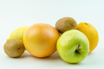 Fruits on a white background