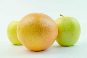 Ripe grapefruit and apple