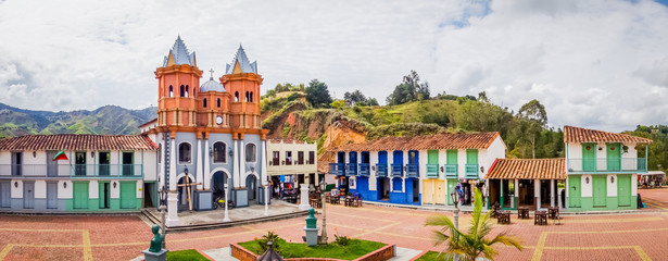 Beautiful Old town replica, Guatape, Colombia - obrazy, fototapety, plakaty