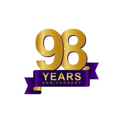 Anniversary Logo Dark Purple Gold 98