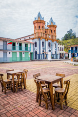 Naklejka premium Beautiful Old town replica, Guatape, Colombia
