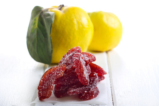 Candied quince marmalade slices