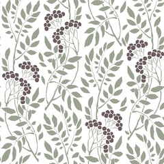 seamless Art Deco vintage pattern sprigs and berries