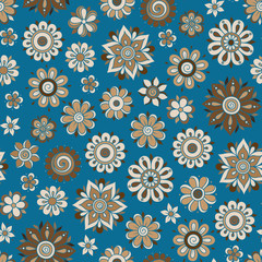 Henna Mehndi Tattoo Doodles Retro Seamless Pattern