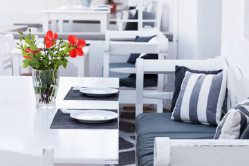 Beautiful table setting outdoors