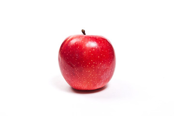 Fresh red apple on a white background