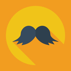 Flat modern design with shadow icon mustache
