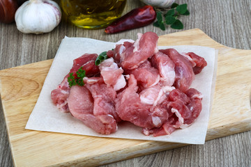Diced pork meat