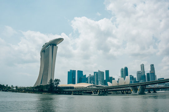 SINGAPORE - OCTOBER 12, 2015: view of Marina Bay Sands, Singapore on October 12, 2015, landmark